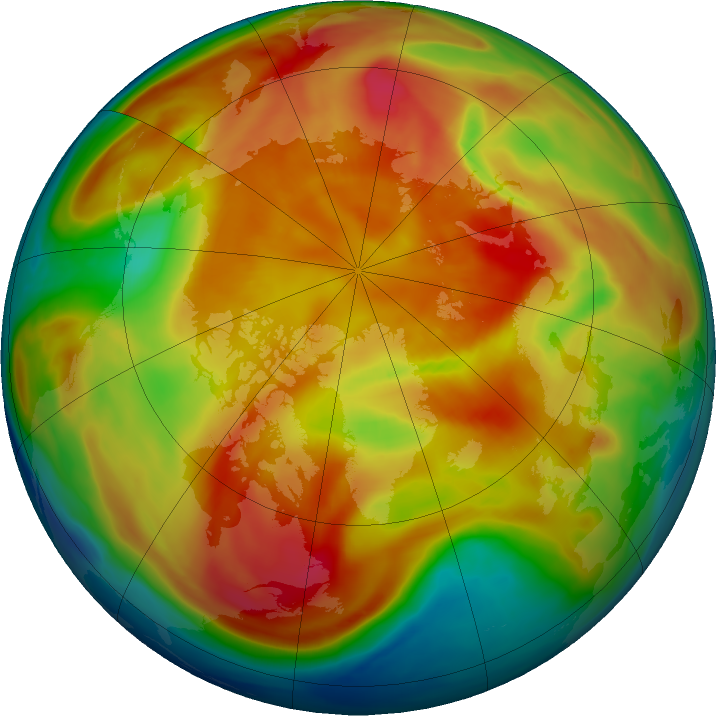 Arctic ozone map for 07 March 2019